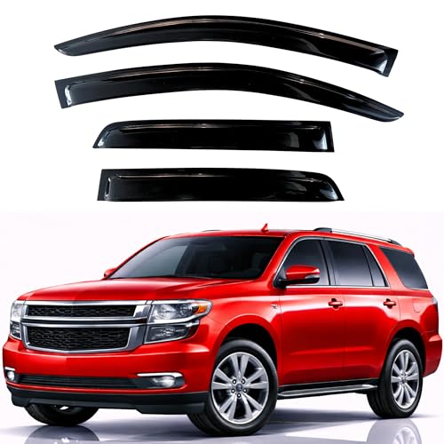 Image of KPY Rain Guards Fit for 2015-2020 Chevrolet /Chevy Tahoe (Excludes XL), Out-Channel Window Visors Vent Deflectors 4PC, Car Accessories for 2015-2020 GMC Yukon & Cadillac Escalade (Excludes Denali /ESV)