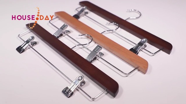 Eleganca Luxe broekhangers 3in1 Zwart met hout - Nancy Homestore