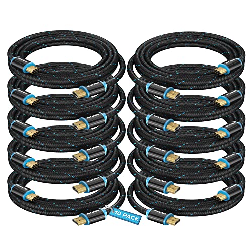 Lot de 10 câbles HDMI 2.0 4K 60Hz de 4,6m pour installation multimédia