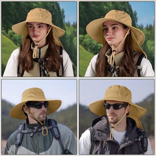 Image of Sun Hats for Men Women, UPF 50+ Protection Fishing Hat with Neck Flap
