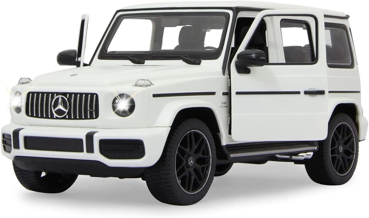 AGBOAlloy Die-Cast Metal 1:32 Scale Metal DieCast MERC G-63 Die-Cast with 6 Openable Doors and Pull Back Action Light Sound Jeep AMG, Big G G63 Alloy Off-Road Vehicle Klesa Jeep - White