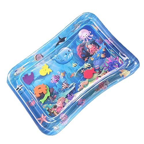 NOLITOY ベビーウォーターマット おもちゃ 感覚水遊びマット 水感覚マット ベビープレイマット の遊び相手 フォーム 活動感覚刺激クッション クリエイティブベビーパッド Blue