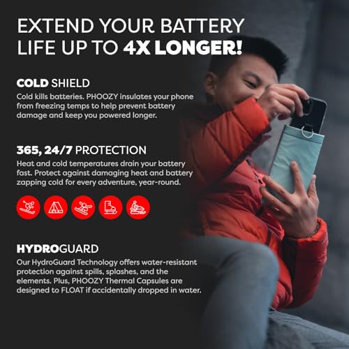 Image of PHOOZY Apollo II Thermal Phone Case with NASA-Derived Technology - Extends Battery Life 4X in Cold Weather and Heat - Military Grade 8-Foot Drop Protection Insulated Pouch - Large Mint