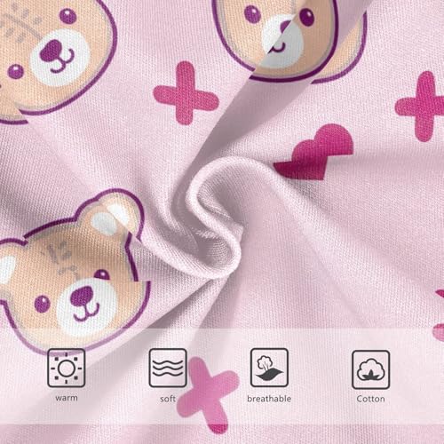 CHIFIGNO Boys' Underwear Cotton Briefs Soft Printed Toddler Boy Brief Underwear, Cute Bears Pastel Pink3