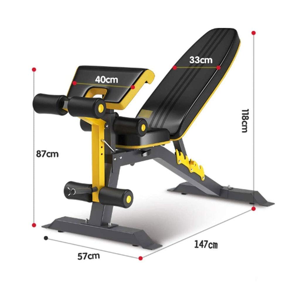Panche regolabili Manubrio Panca con bilanciere Sollevamento pesi, panche pesi per allenamento in palestra a casa Panca regolabile per allenamento con inclinazione e declino, utilità di dimensioni