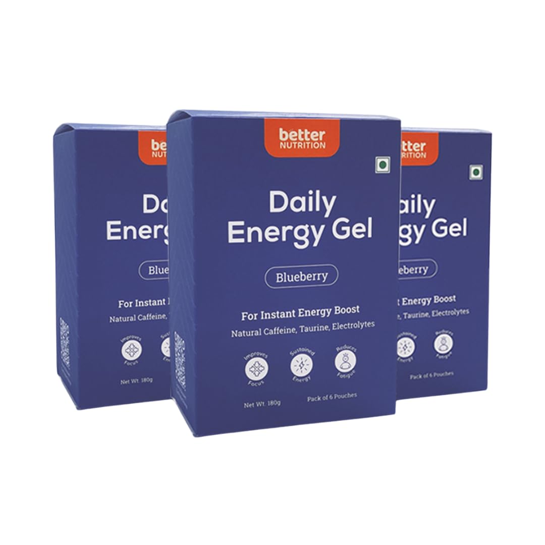 Better Nutrition Daily Energy Gel - For Instant Energy Boost | Natural Caffeine, Taurine, Electrolytes | Improves Focus, Sustains Energy, Reduces Fatigue | Flavour- Blueberry (Pack Of 18) (B0CVL7XFZ9) Amazon Price History, Amazon Price Tracker