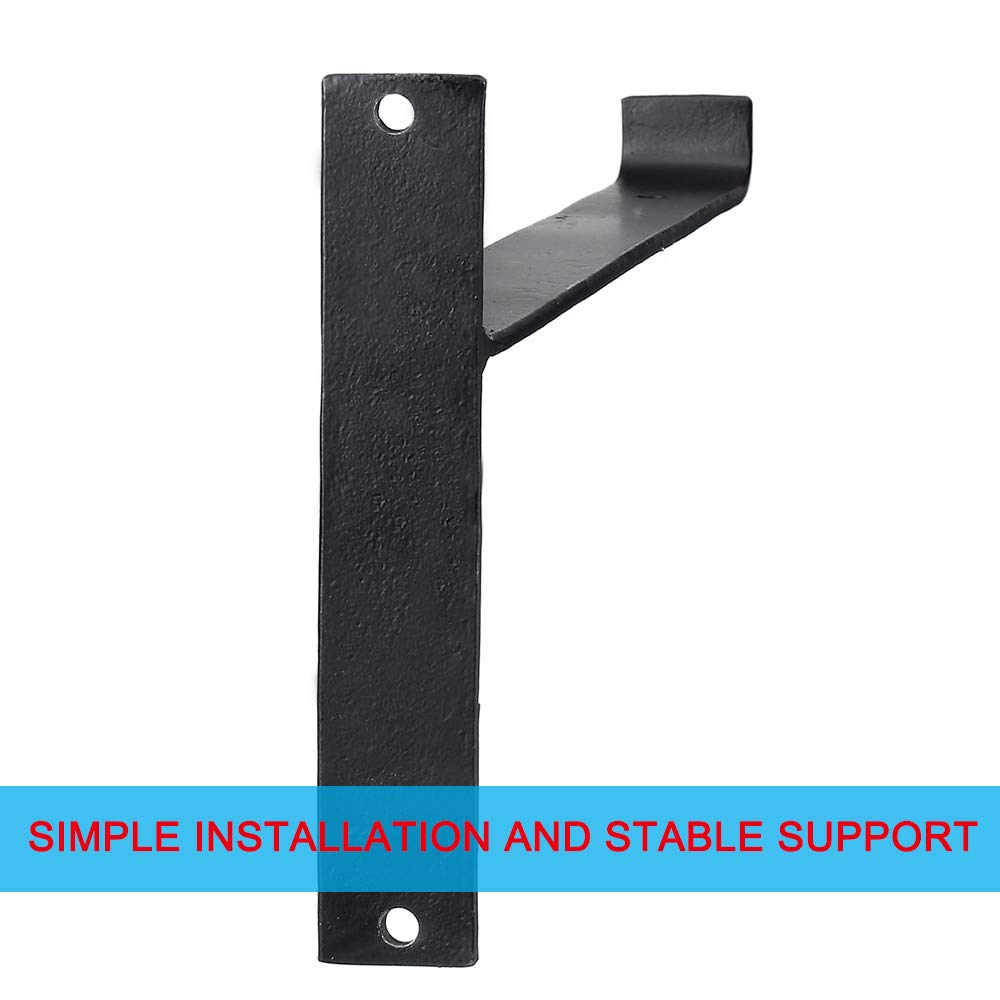 Staffe for mensole decorative da 4 pezzi da 12 pollici nere, staffe for mensole professionali in metallo resistente, staffa di supporto for mensole sospese a parete con fissaggi(H 200 X L 15