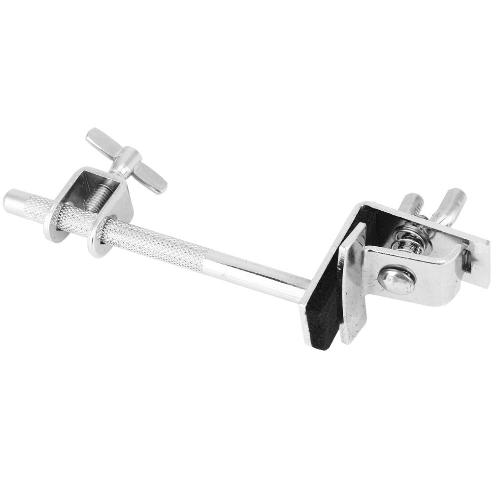 Qiilu Cowbell Hoop, WC51 Supporto per Campanaccio Kit Batteria Jazz Montato su Cerchio con Morsetto per Campanaccio Regolazione Verso l'Alto o Verso Il Basso