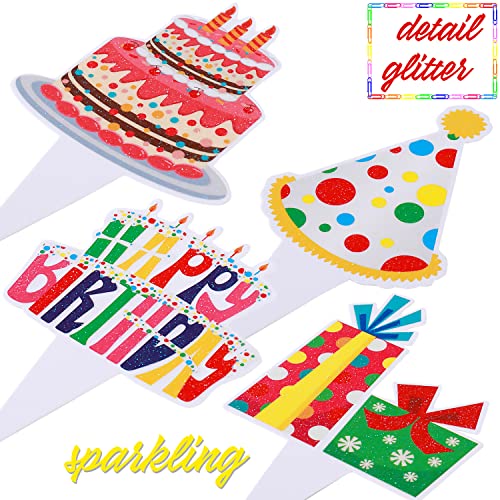 48Pcs Happy Birthday Cupcake Toppers Colorful Birthday Cupcake Picks Decorations For Boy Girl Birthday Party Supplies #TOP4