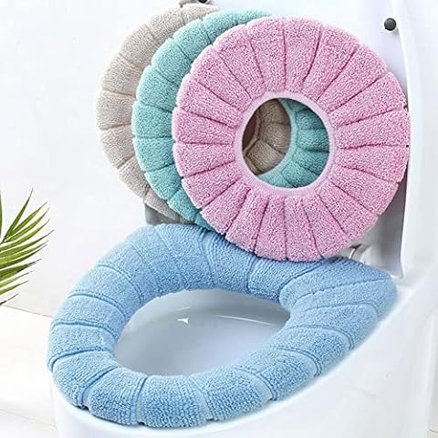 Gcroet 4pcs Soft Warm Toilet seat Cover Cushion Thicken Closestool Mat Stretchable Washable Universal Toilet Seat Mat Toilet Seat Cushion Pad,Bathroom Soft Thicker Warmer Washable Stretchable Cover