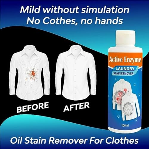 Image of Active Enzyme Stain Remover Spray for Clothes, Sofa & Car Seats | Tough Spot Cleaner for Laundry, Upholstery & Fabric Stains (Pack Of 1)