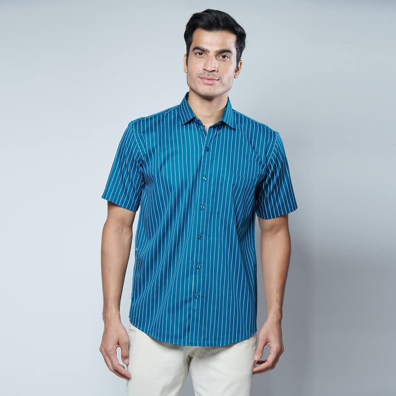 Image of MARK & ALBERT Men's Half Sleeves Cotton Formal Shirt