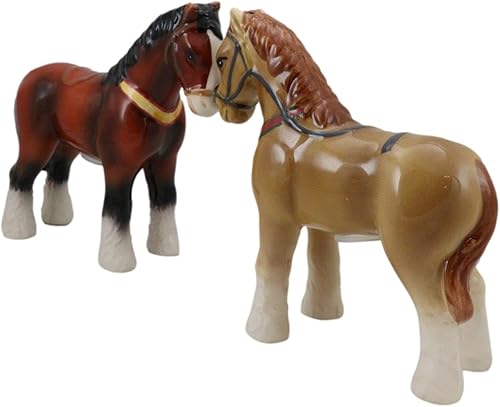 Miniatura 3 de Ebros Gift Western Clydesdale - Juego de salero y pimentero de caballo Scotland Sabino, figuras de cerámica de 4 pulgadas de alto, coleccionables,