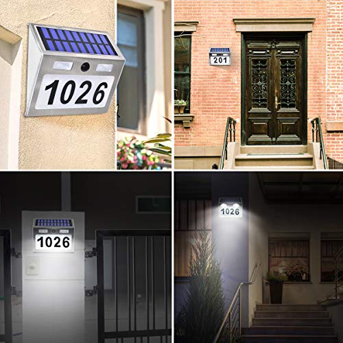 Comboss Solar House Number Plaque Light with 200LM Motion Sensor LED Light Address Number for Home Garden, Customized Letter & Number - Thumbnail 5