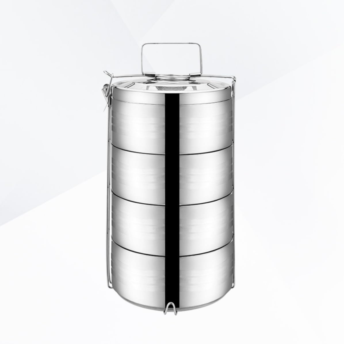 Fiambrera Térmica Portátil de Acero Inoxidable Diseño de 4 Niveles, Fiambrera Aislada para Comida en Casa y Trabajo