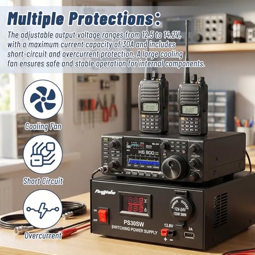Image of DC Bench Power Supply 30A 13.8V, Universal Regulated Power Supply for Radio, USB+Anderson+Cigarette Lighter Socket Home Lab Benchtop AC-to-DC Converter for CB /HAM /Amateur Radio
