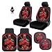 New Design 8 Pieces Marvel Comic Deadpool Car Seat Covers Floor Mats and Steering Wheel Cover Set with Air Freshener