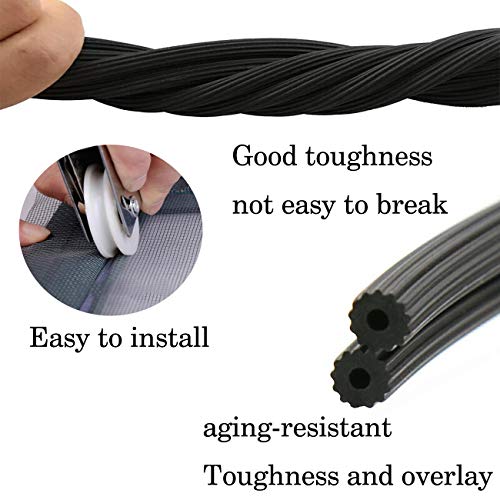 Senneny Screen Retainer Spline, Black, Round, 0.140" #TOP3