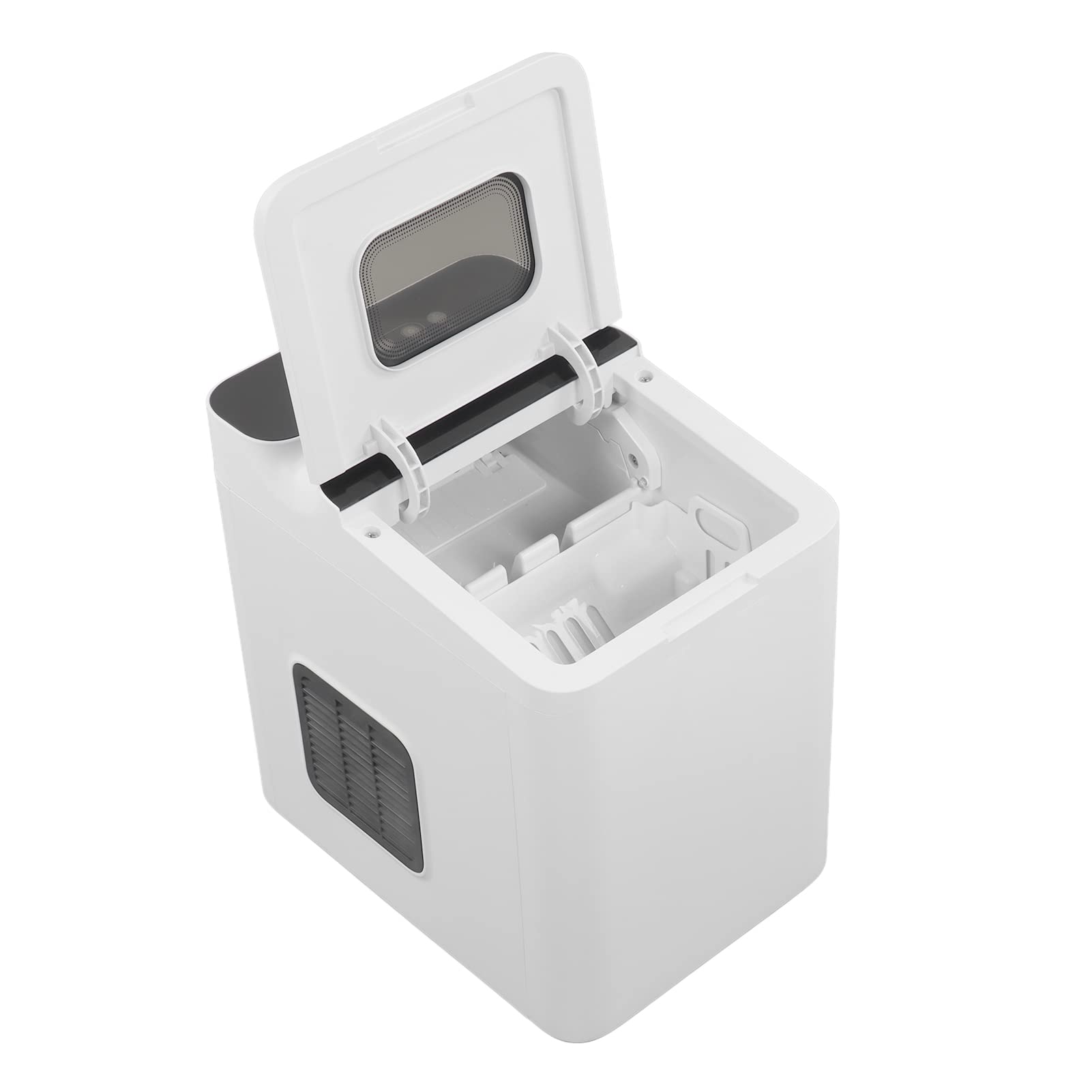 Máquina para Hacer Hielo en Encimera, Máquina de Hielo Blanca Portátil de 1,5 L con Compresor, Poco Ruido, 9 Piezas de Cada 6-10 Minutos para el Hogar, Cocina, Oficina,