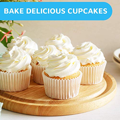 Montopack Mini White Cupcake Liners | 500 Paper Baking Cups | Greaseproof No Smell Cupcake Wrappers | Muffin Liners For Desserts & Candies Cupcake Liner For Holidays, Birthdays & Protein Balls #TOP2