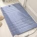 Produktbild Badteppich Grau Blau Badvorleger Flauschig Mikrofaser Badematte rutschfest Duschvorleger Schnelltrocknend Badezimmerteppich Waschbar Badematten Bathroom Mat 40x60cm