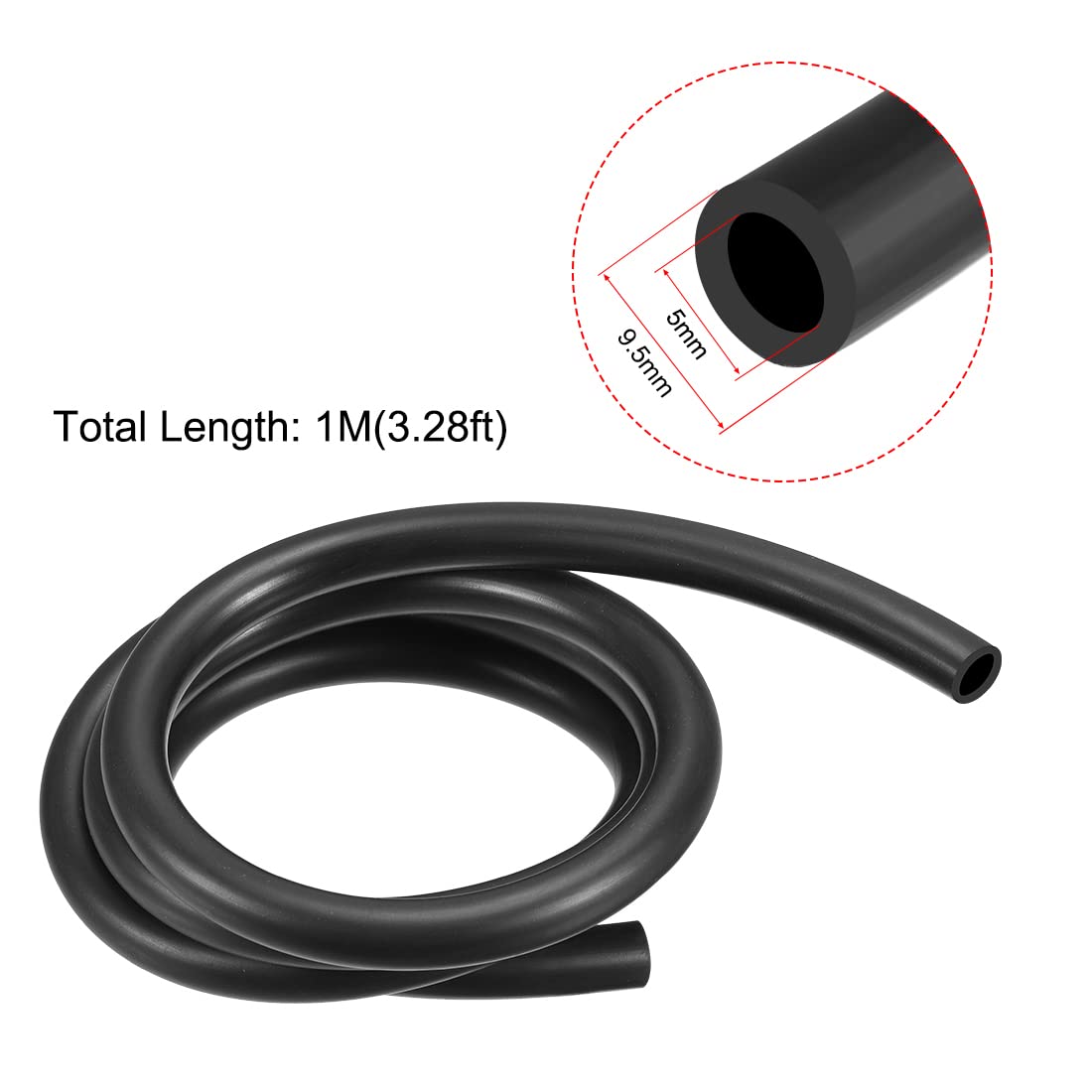 sourcing map wąż paliwowy wąż wodny NBR średnica wewnętrzna x 10 mm średnica zewnętrzna 1 metr