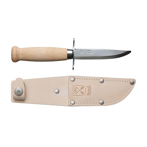 Morakniv Scout 39 Safe Cuchillo de hoja fija de acero inoxidable para niños con funda, 3.39 pulgadas