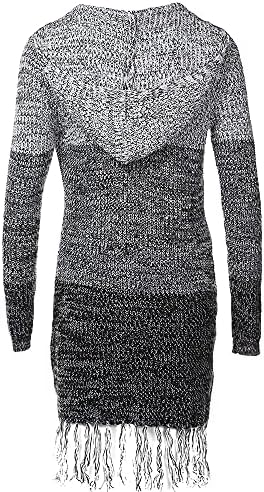 Dames trui met kwastjes zoom lang vest gebreide trui poncho jas dames lange mouwen gebreide rand dames waterval kwastje vest plus size halflang gebreid vest omzoomde trui jas, A-rood, M