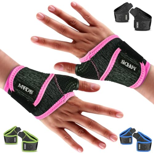 MARDAN®️ 2 Unidades Rosa | Muñequera Tendinitis | Artritis | Muñequera Deportiva | Muñequera Metacarpiana | Protección Deportiva Neopreno | Muñequera Muñeca Abierta | Muñequera Dedo Pulgar