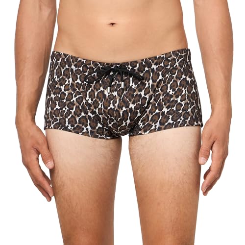 Mr Turk Men's Standard Short Leopard Swim Trunk, Multi