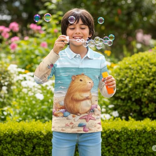 HUIACONG Boys Shirts Children Girls Golf Shirts with Button Tops for Kids Children4