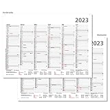 Tafelkalender 2023 Halbjahreskalender 6 Monate auf Vor- und Rückseite DIN A4 Format 21 x 29,7 cm stabile Ausführung Sonn- und Feiertage in Rot