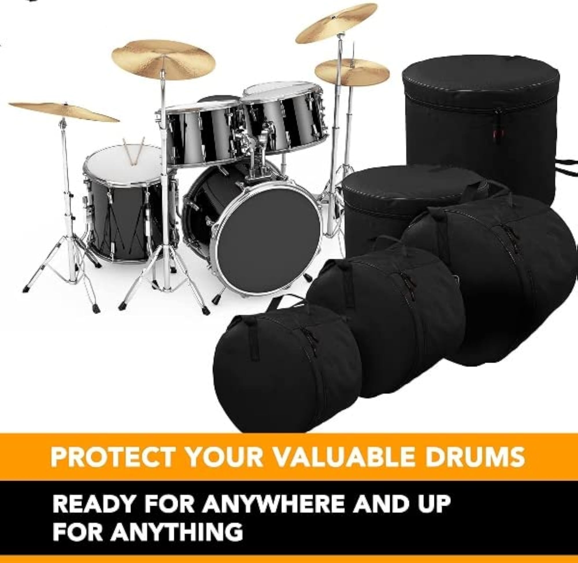 5 Piece Drum Cases Travel Bags Set