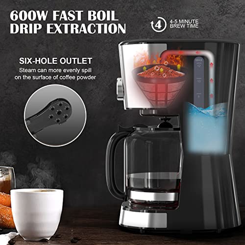 BOSCARE 12Cup Coffee Maker Programmable Drip Coffeemaker