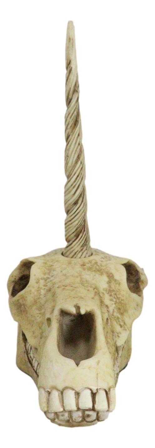 Ebros - Estatua de calavera de unicornio fósil antiguo, modelo de esqueleto de criatura mítica, gran regalo para arqueólogos, aventureros de excavación y coleccionistas