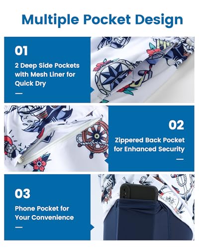 Image of maamgic Mens Swim Trunks with Compression Liner 7 Inch Inseam Mens Bathing Suit Quick Dry Swimming Trunks Swimsuit