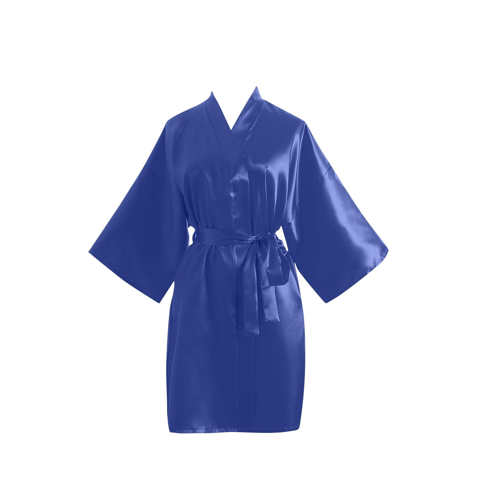 Satin Robes for Women Half Sleeve Cozy Silk Bathrobe Soft Lightweight V Neck Sleepwear Bridesmaid Wedding Party Robes