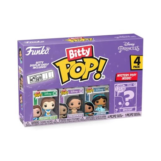 Funko Bitty POP! Disney Princesa - Belle 4 Paquete Incluye Belle (yellow Dress), Pocahontas, Jasmine, And A Mystery Figure Y Una Mini Figura Misteriosa De Sorpresa - 2.3 Cm - Idea De Regalo