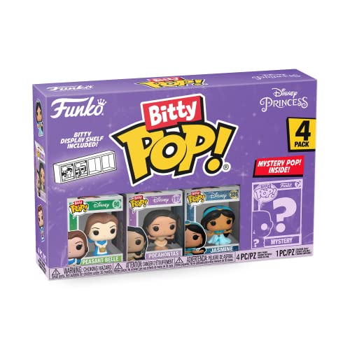Funko Bitty POP! Princesa da Disney - Belle 4 pacote inclui Belle (yellow Dress), Pocahontas, Jasmine, And A Mystery Figure e uma mini figura misteriosa de surpresa - 2,3 cm - ideia de presente