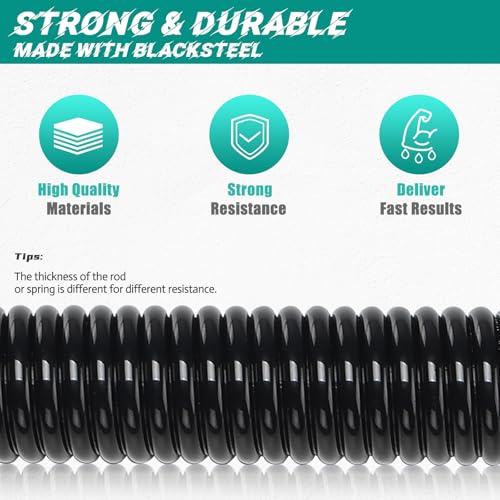 Resistance Torsion Bar (110LB) – Arm & Forearm Workout Equipment for Men & Women, Heavy Duty Spring Steel Wrist & Chest Strengthener with Non-Slip Handles, Home Gym Fitness Tool