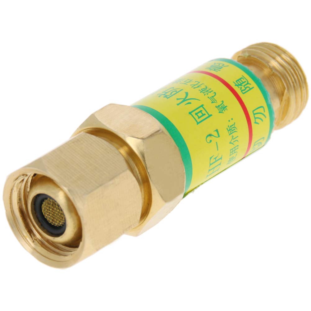 Bettomshin Automatic Valve Acetylene Oxygen Flashback Arrestor Gold Tone 1Pcs