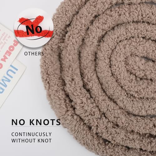 Chunky Yarn for Hand Knitting, Chunky Chenille Blanket Yarn for Crocheting, Bulky Soft Fluffy Chenille for Blanket Project, 8 Pack of 8oz/25yds, Vintage Khaki