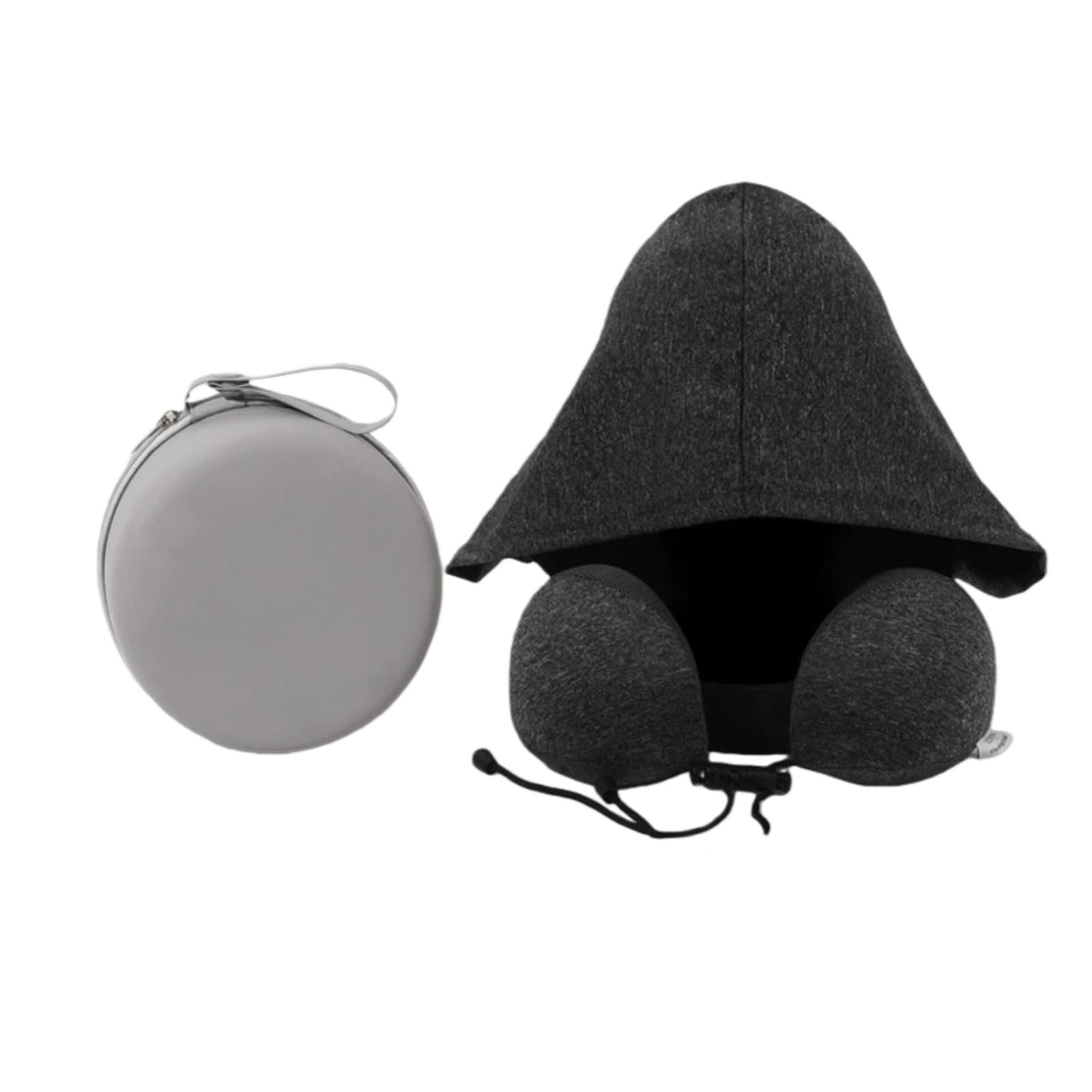 Almohada de cuello con capucha de espuma viscoelástica de apoyo, transpirable, portátil, para viajes en avión y siestas de oficina