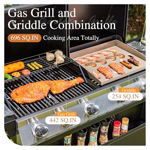 Sophia & William Propane Gas Grill and Griddle Combo with Porcelain