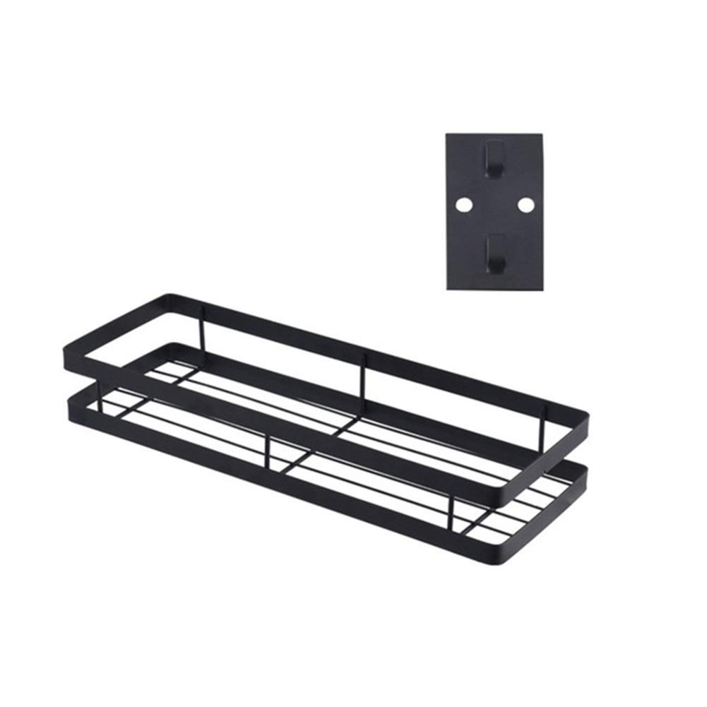 NFLOBD Kitchen Shelf, Stainless Steel Wall-Mounted Bathroom Shelf Organizer, Kitchen Spice Rack, for Kitchen, Living Room, Bathroom, Bedroom Set (Color : Black, Size : 40cm)