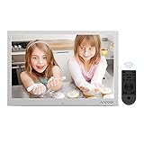 Andoer 12 Zoll Schmaler Metall Rand HD Digitale Bilderrahmen, New Version Fernbedienung, mit Musik-Video-Wiedergabe Digital-Foto Geschenk