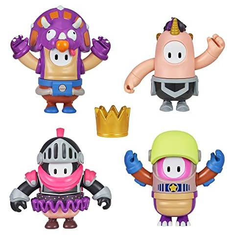 Fall Guys Action Figure 4 Pack with Crown Cover