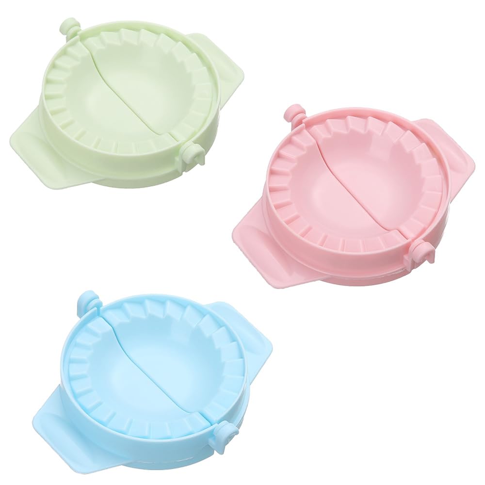 3 Pcs Dumpling Mold Tools Coloured Dumpling Molds Manual Chinese Dumpling Pasty Molds for Family Gathering Picnic Christmas Thanksgiving New Year's Day