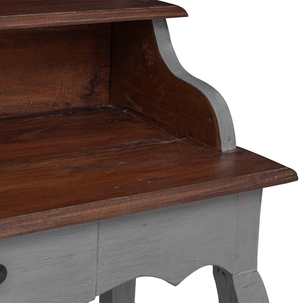 Scrivania in legno di mogano massiccio, 80 x 40 x 92 cm, realizzata a mano, design vintage, per ufficio, gaming, home office, postazione di lavoro con cassetto, vano portaoggetti, ergonomica