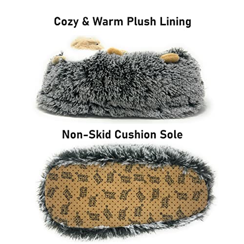 Image of Kids Animal Slippers, Soft Fuzzy Cozy House Shoes